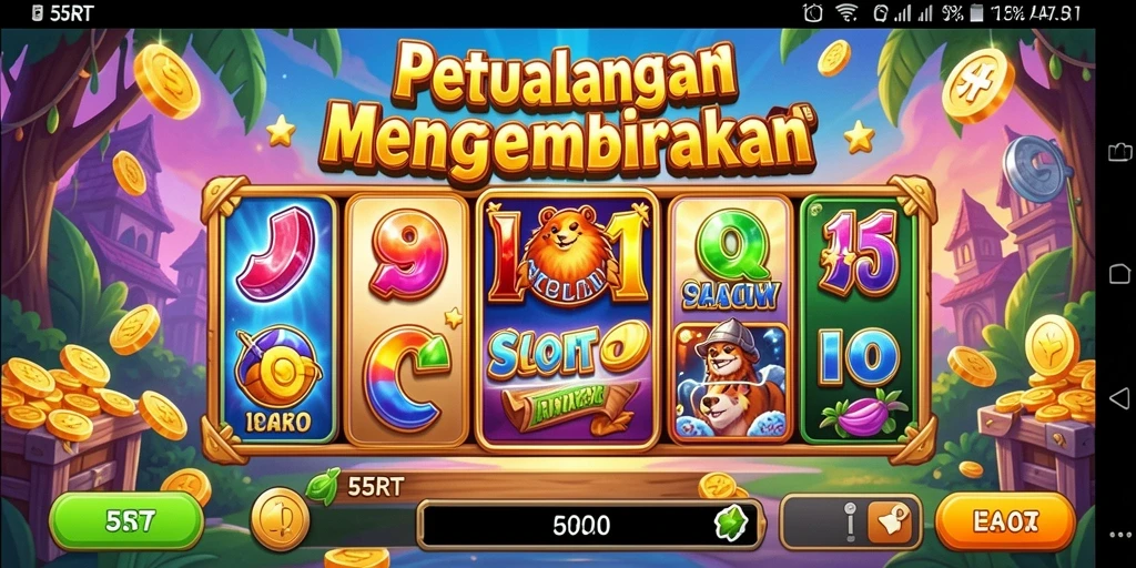 Tampilan gameplay menarik dalam permainan Slot 55RT.