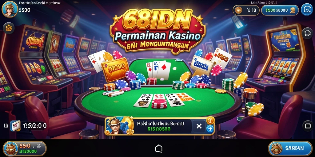 Screenshot gameplay 68IDN menampilkan suasana Kasino yang mendebarkan.