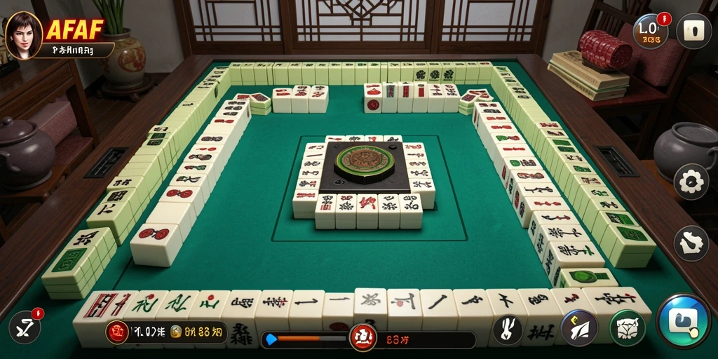 Screenshot utama AFAF menampilkan gameplay seru Mahjong.