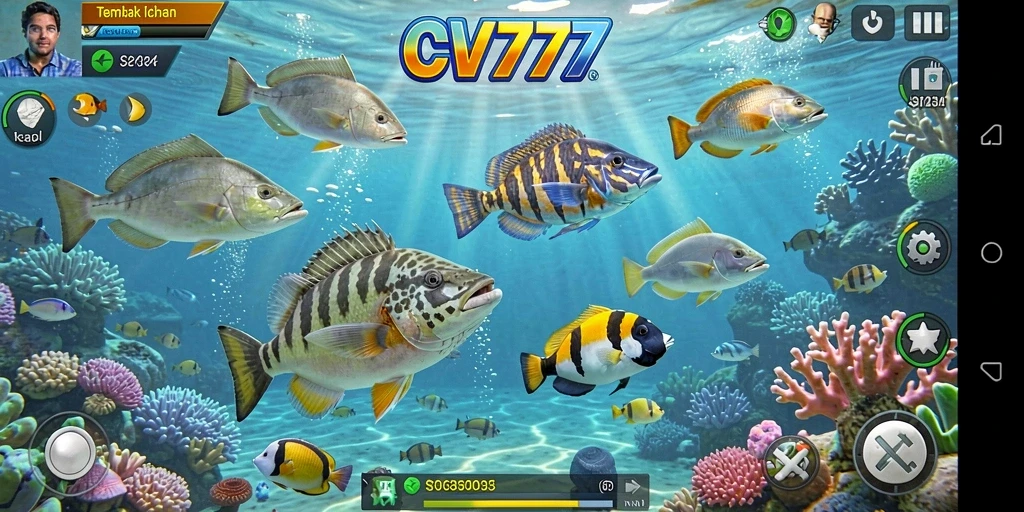 Tampilan menarik dari gameplay Tembak Ikan CV777.