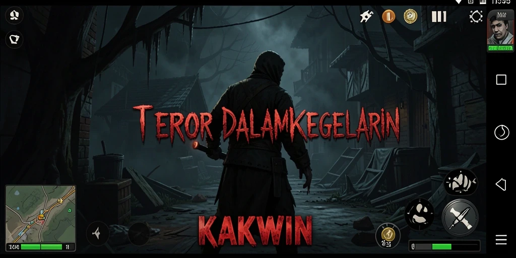 Tampilan gameplay KAKWIN menampilkan aksi horor yang mendebarkan.