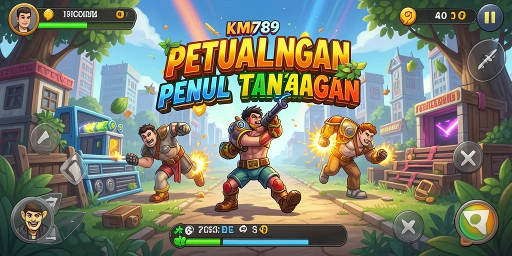 Screenshot utama KM789 menampilkan tampilan gameplay Arcade yang seru dan penuh aksi.