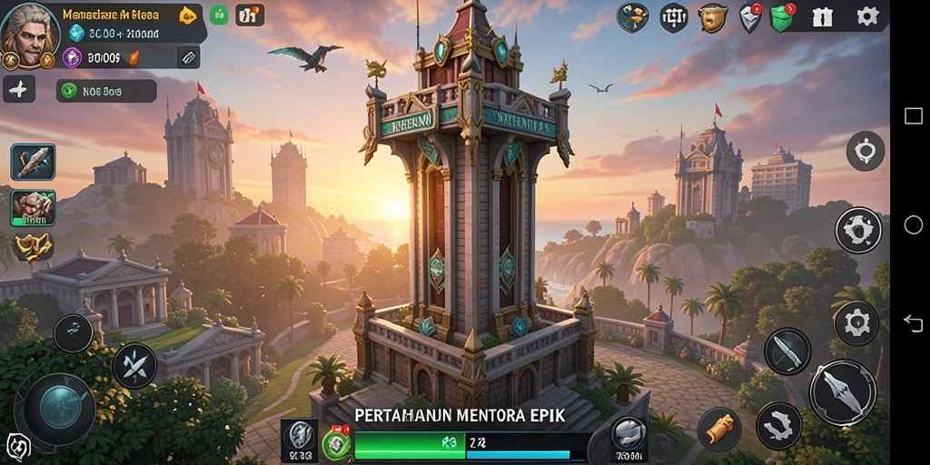 Tangkapan layar MPO08 memperlihatkan aksi strategis dalam Tower Defense.