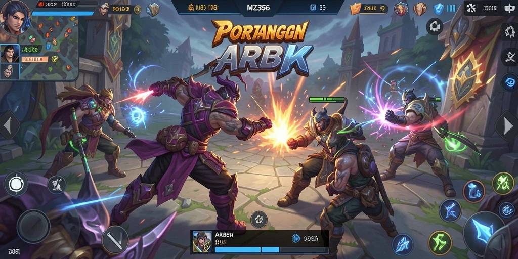Tangkapan layar MZ356 menampilkan aksi seru dalam pertarungan MOBA.
