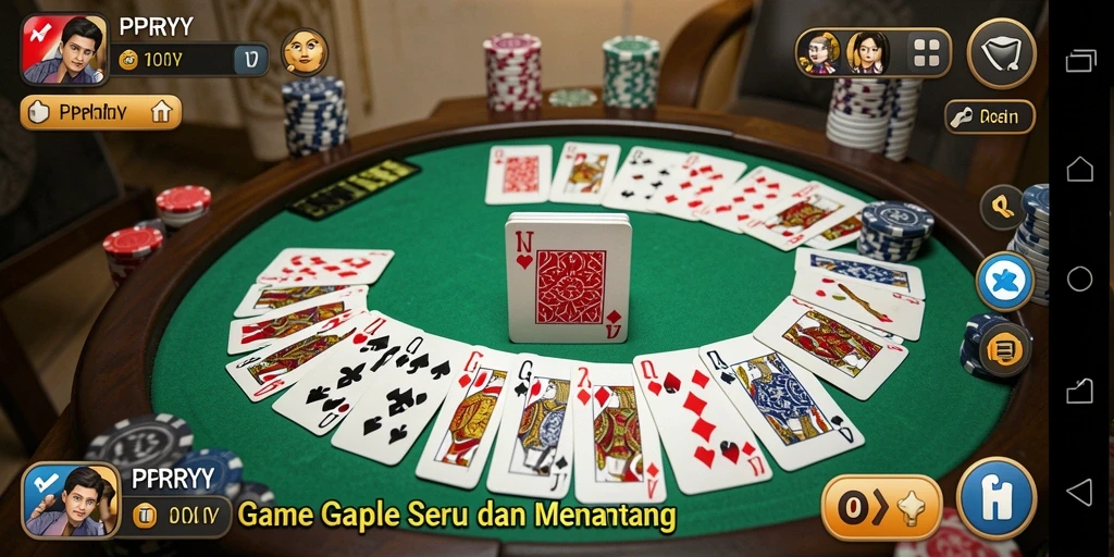Screenshot PPRRYY menampilkan gameplay Gaple yang seru dan interaktif.