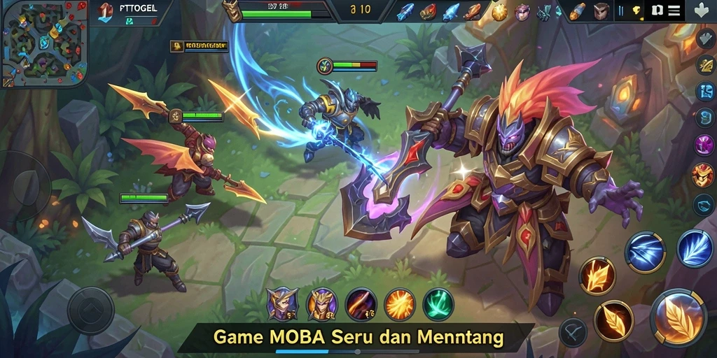 Screenshot gameplay PTTOGEL yang menampilkan pertarungan seru.