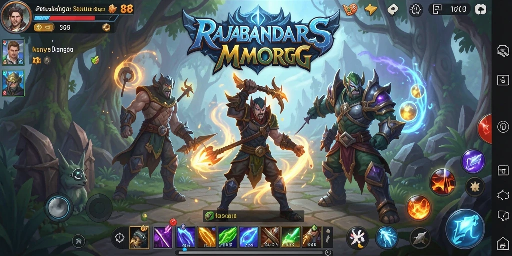Screenshot gameplay seru dari RAJABANDAR88 yang menunjukkan pertempuran epik.