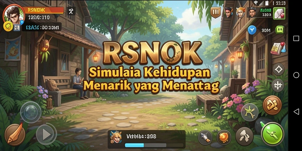 Screenshot gameplay RSNOK menampilkan interaksi karakter dan lingkungan.