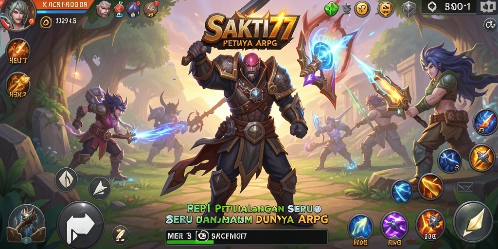 Tampilan dinamis dalam gameplay <strong>SAKTI77</strong> saat pertarungan berlangsung.