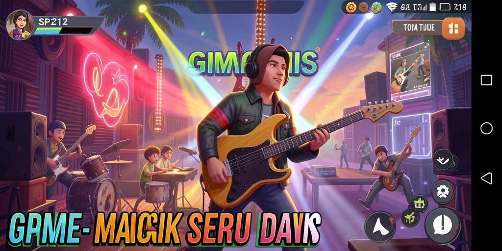 Tampilan gameplay menampilkan aksi seru bermain musik di SP212.