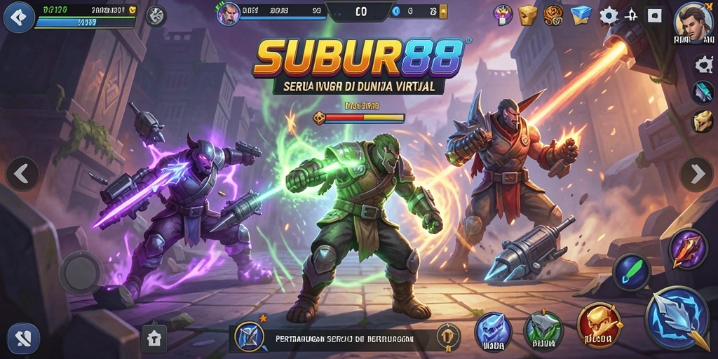 Gameplay penuh aksi dengan pertarungan karakter yang seru.