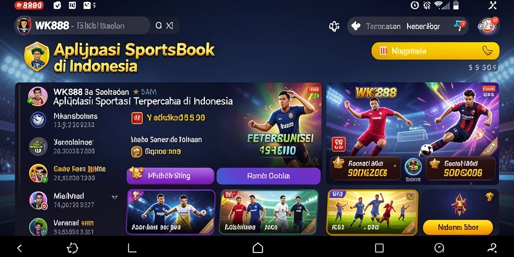 Tampilan utama WK888 yang menampilkan berbagai pilihan taruhan olahraga.